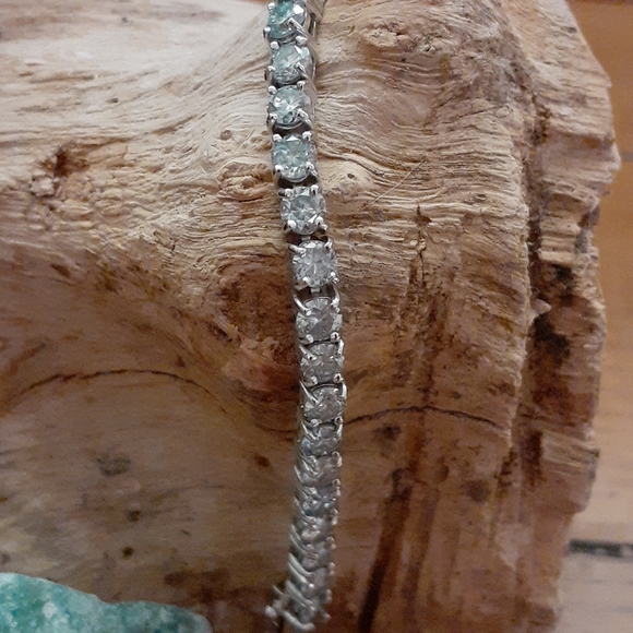 BLUE MOISSANITE TENNIS BRACELET - Picture 10 of 11